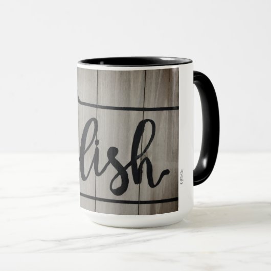 Mug Bois rustique DELISH Word Art (Devant droit)