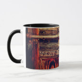 Mug Bois rustique grain vintage serrure brun noir (Gauche)
