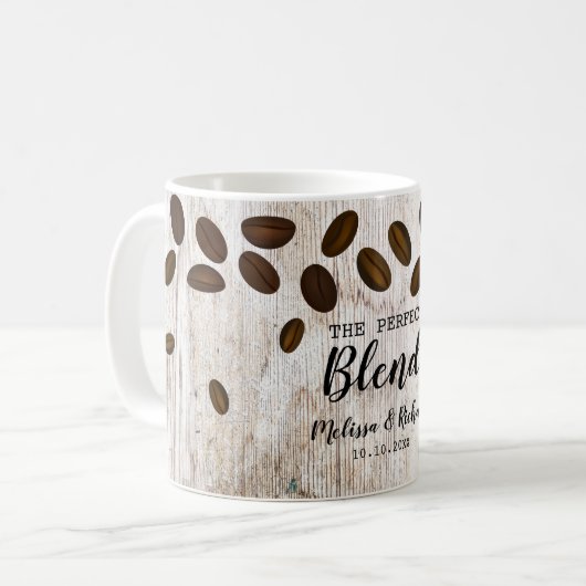 Mug Bois Rustique Le Mariage De Café Mixte Parfait  (Devant gauche)