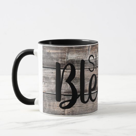 Mug bois rustique SIMPLEMENT BÉNÉFICIÉ | (Gauche)