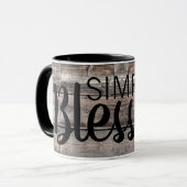 Mug bois rustique SIMPLEMENT BÉNÉFICIÉ | (Devant gauche)