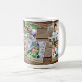 Mug Bois rustique Vintage 7 cadres photo (Devant droit)