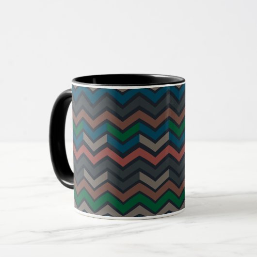 Mug Bois sombre Terre Zigzag Chevron (Devant gauche)