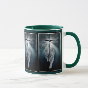 Mug Bois Wolf & Bald Eagle Faune Art