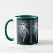 Mug Bois Wolf & Bald Eagle Faune Art (Gauche)