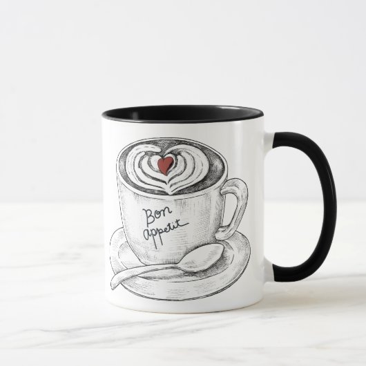 Mug Boisson d'art en latte, dessinée à la main (Droite)