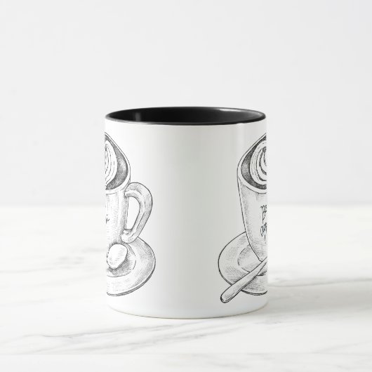 Mug Boisson d'art en latte, dessinée à la main (Centre)