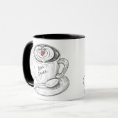 Mug Boisson d'art en latte, dessinée à la main (Devant gauche)