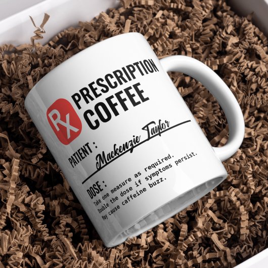 Mug Boisson d'ordonnance sur la nouveauté personnalisé