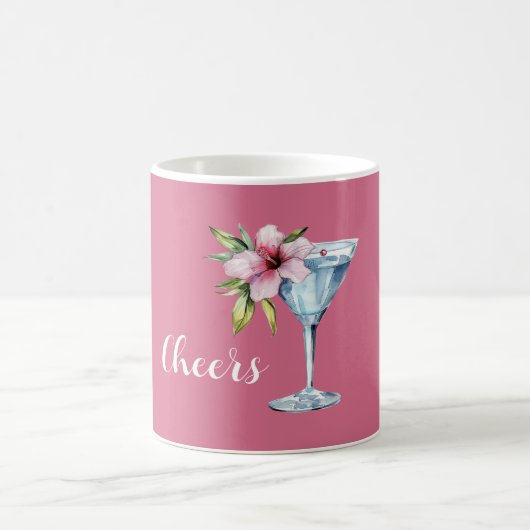 Mug Boisson Fleur d'Hibiscus Rose Tropical (Centre)