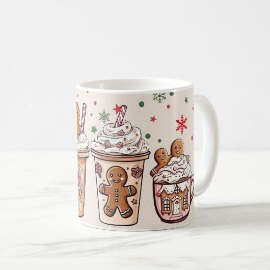 Mug Boissons de fêtes de Noël mignonnes (Devant droit)