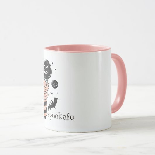 Mug Boîte à bonbons d'Halloween et chauves-souris (Devant droit)