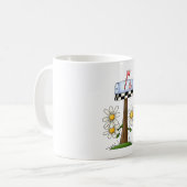 Mug Boîte aux lettres avec marguerites et drapeau du c (Devant gauche)