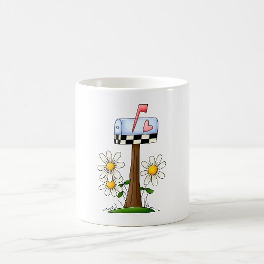 Mug Boîte aux lettres avec marguerites et drapeau du c