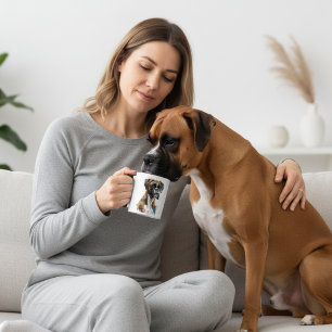 Mug Boîte Chien Boxer Aquarelle Marron & Noir, PERSONN