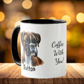 Mug Boîte d'aquarelle Boxer Café Brun Personnaliser