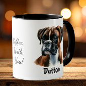 Mug Boîte d'aquarelle Boxer Café Brun Personnaliser