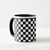 Mug Boîte de À damiers classique noire et blanche Coff (Devant gauche)