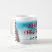 Mug Boîte de Noël Joyeuse personnalisée Amoureux des c (Devant gauche)