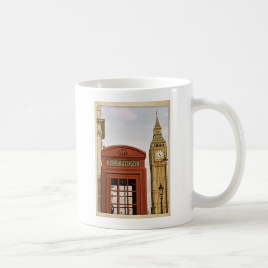 Mug Boîte téléphonique et tour de Big Ben (Droite)
