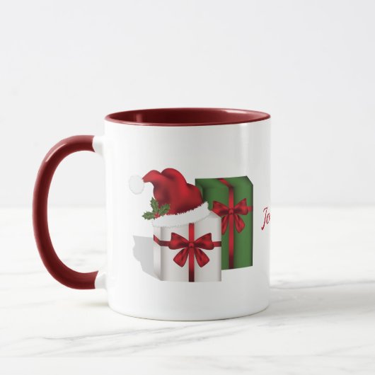 Mug Boîtes Cadeaux Blanches Et Vertes Avec Un Nom Pers (Gauche)