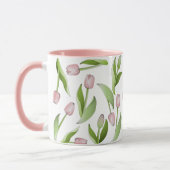 Mug Bol de café à fleur de tulipe rose botanique moder (Gauche)