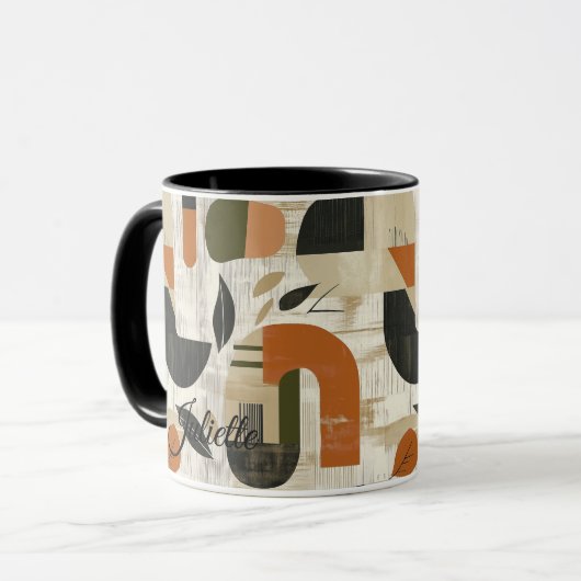 Mug Bold Abstract - Personalized Rustic Earthy (Devant gauche)