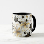 Mug Bold Black and Gold Abstract Floral (Devant droit)