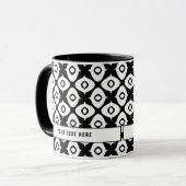 Mug Bold Black and White Symmetrical Arabesque Pattern (Devant gauche)