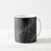 Mug Bold Black and White Topographic Art 🖤 (Devant droit)