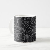 Mug Bold Black and White Topographic Art 🖤 (Devant gauche)
