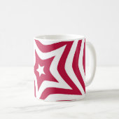 Mug Bold & Bright Red & White Star dans un Motif vecto (Devant droit)