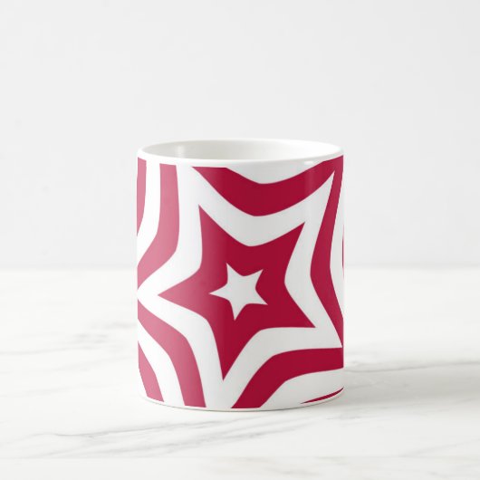 Mug Bold & Bright Red & White Star dans un Motif vecto (Centre)