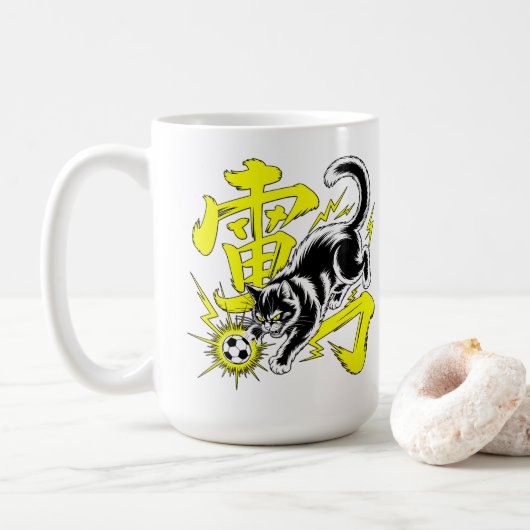 Mug Bold Cartoon Design for Sports Fans & Cat Lovers (Avec donut)