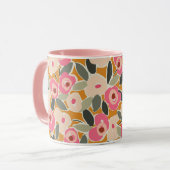 Mug Bold Inky Floral Pattern | Hand-Drawn Botanical (Devant gauche)