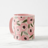 Mug Bold Inky Floral Pattern | Hand-Drawn Botanical (Devant gauche)