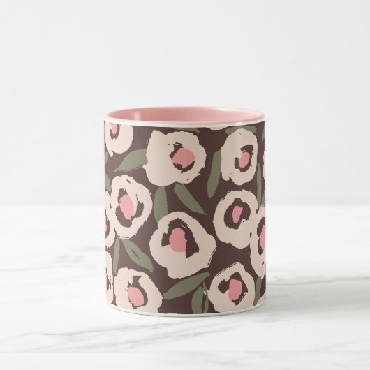 Mug Bold Inky Floral Pattern | Hand-Drawn Botanical (Centre)