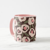 Mug Bold Inky Floral Pattern | Hand-Drawn Botanical (Devant gauche)