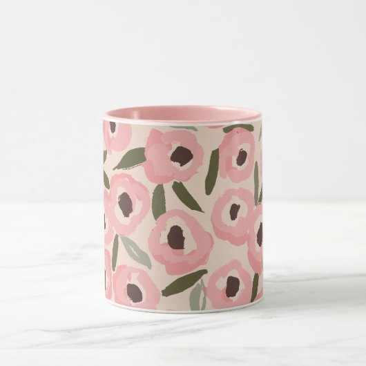 Mug Bold Inky Floral Pattern | Hand-Drawn Botanical (Centre)