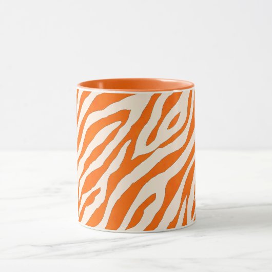 Mug Bold Orange Tiger Stripe Pattern (Centre)