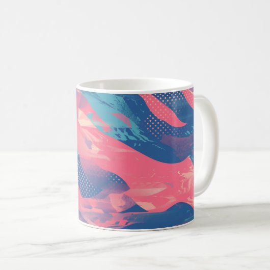 Mug 🎨 Bold Pink & Blue Abstract Pattern - Dynamic & F (Devant droit)