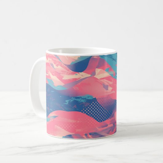 Mug 🎨 Bold Pink & Blue Abstract Pattern - Dynamic & F (Devant gauche)