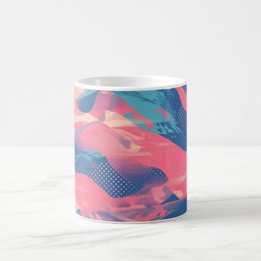 Mug 🎨 Bold Pink & Blue Abstract Pattern - Dynamic & F (Centre)