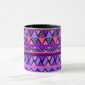Mug Bold Pink Purple Ajouter Nom Motif tribal Cadeau (Centre)