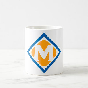 Mug Bold Retro Metro M Logo Emblème de transport urbai