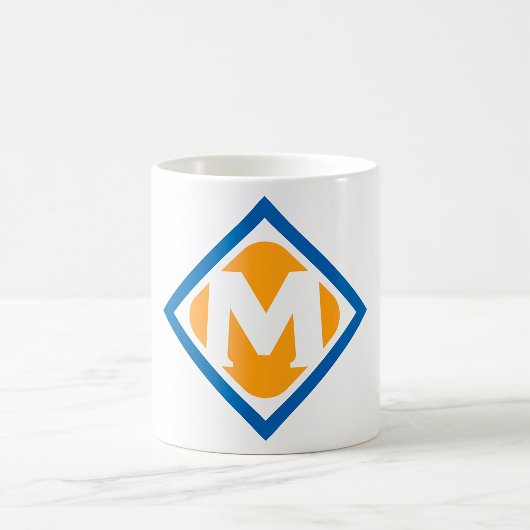 Mug Bold Retro Metro M Logo Emblème de transport urbai