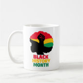 Mug Bold Silhouette Afro Woman Raised Fist (Gauche)
