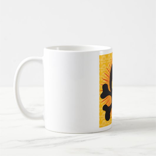 Mug Bold Skull and Crossbones with Orange Burst (Gauche)