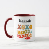 Mug Bold XOXO Hugs & Kisses Valentines jour cadeau (Gauche)