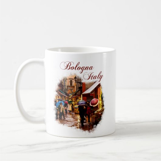 Mug Bologne, Italie : Shopping sous la pluie (Gauche)